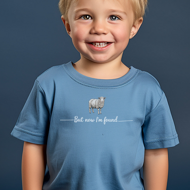 But Now Im Found Sheep Toddler T Shirt - Heather Columbia Blue
